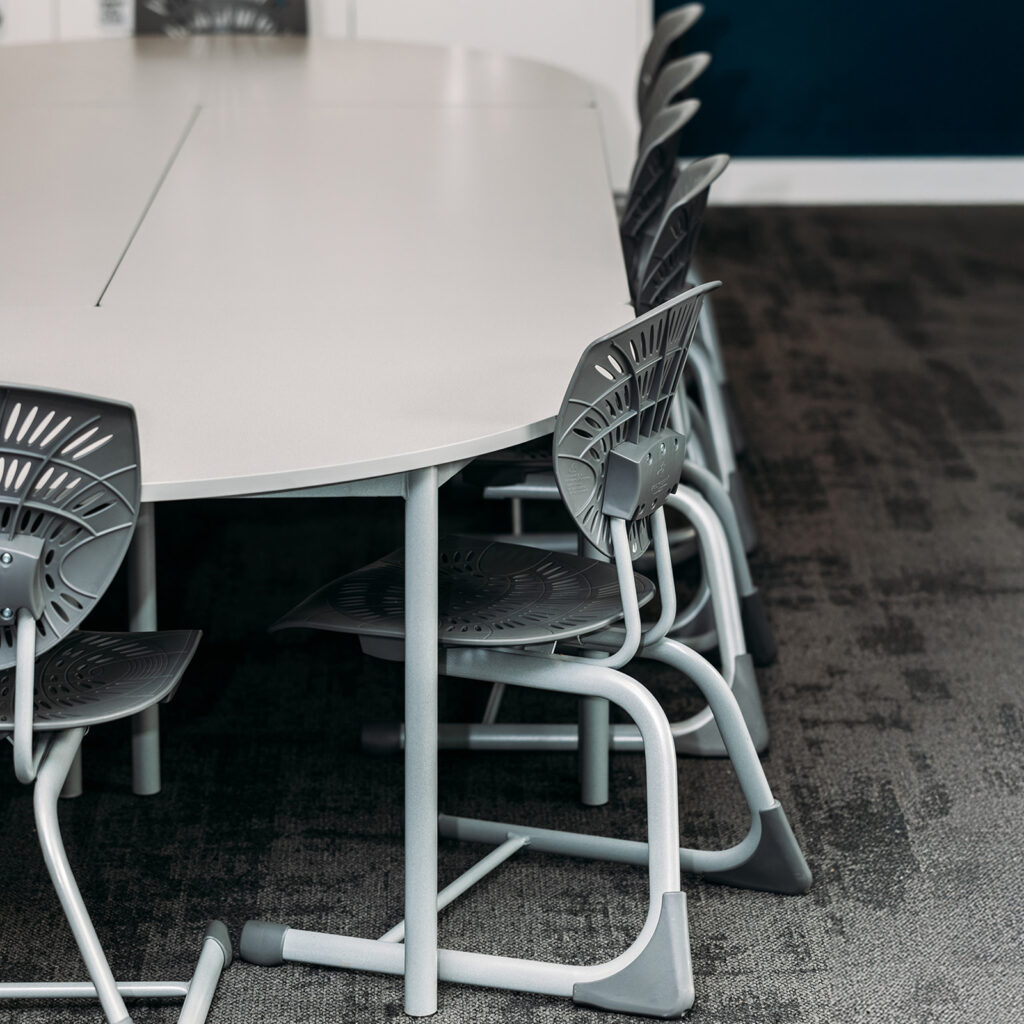 D Table paired with Rectangular Tables