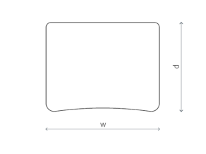 Alpha desk single worktop line drawing