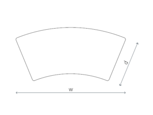 Line drawing of Base Curve Table worktop
