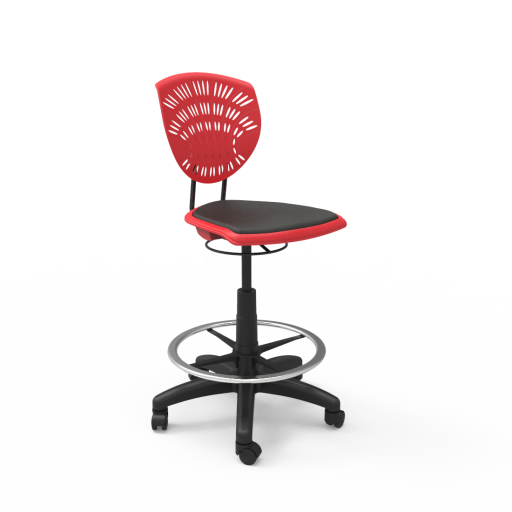 bodyfurn-draughting-chair-padded-red