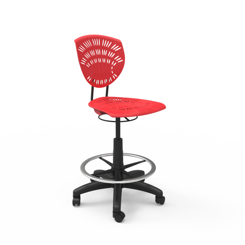 bodyfurn-draughting-chair-red
