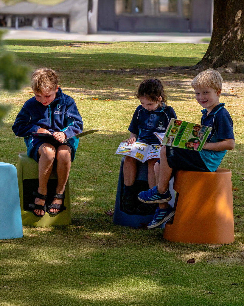 ned-stools-hastings-christian-school-outside-reading