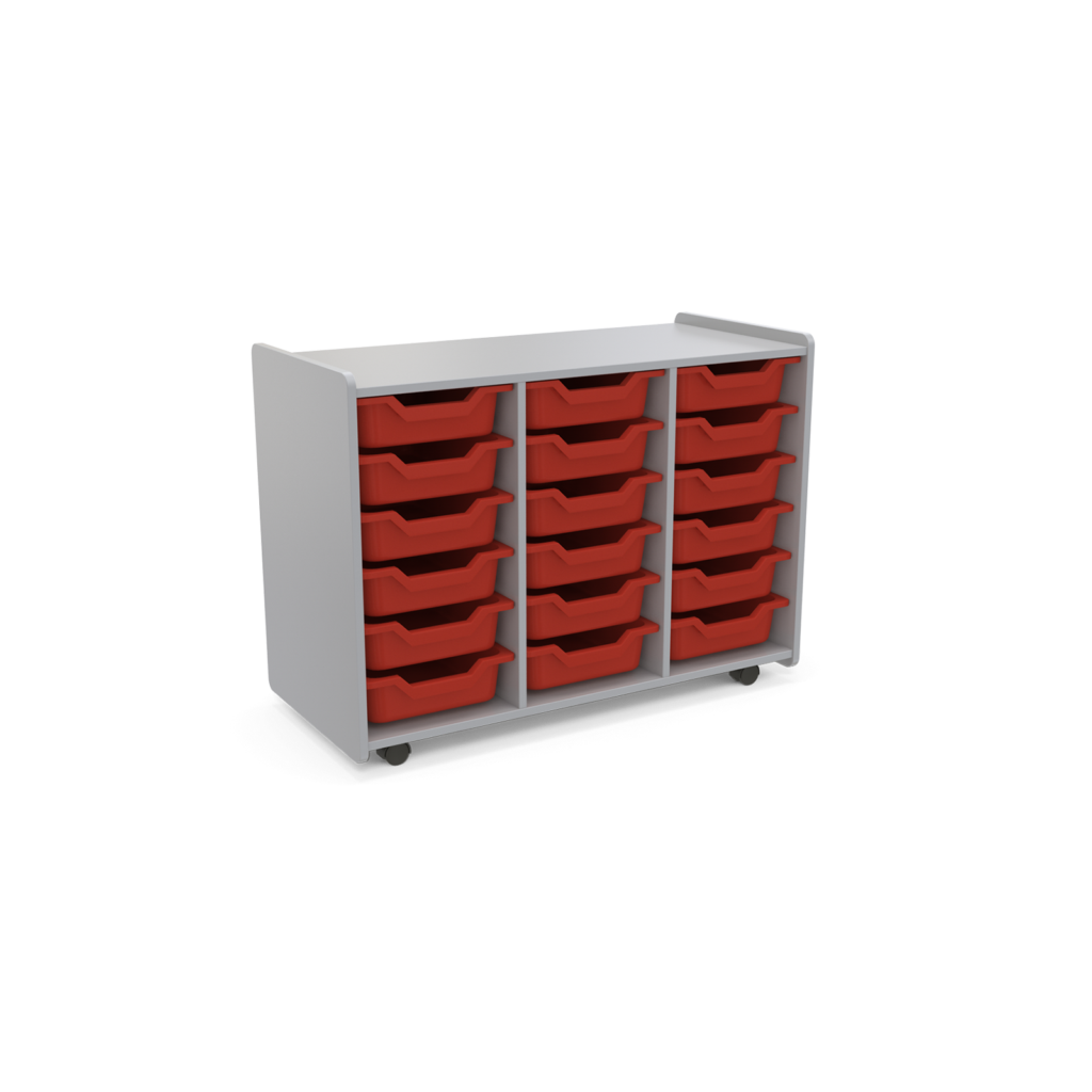 tote-trolley-3-bays-8-high-red-totes