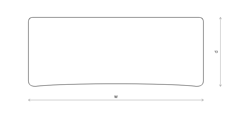 Alpha double desk worktop line drawing