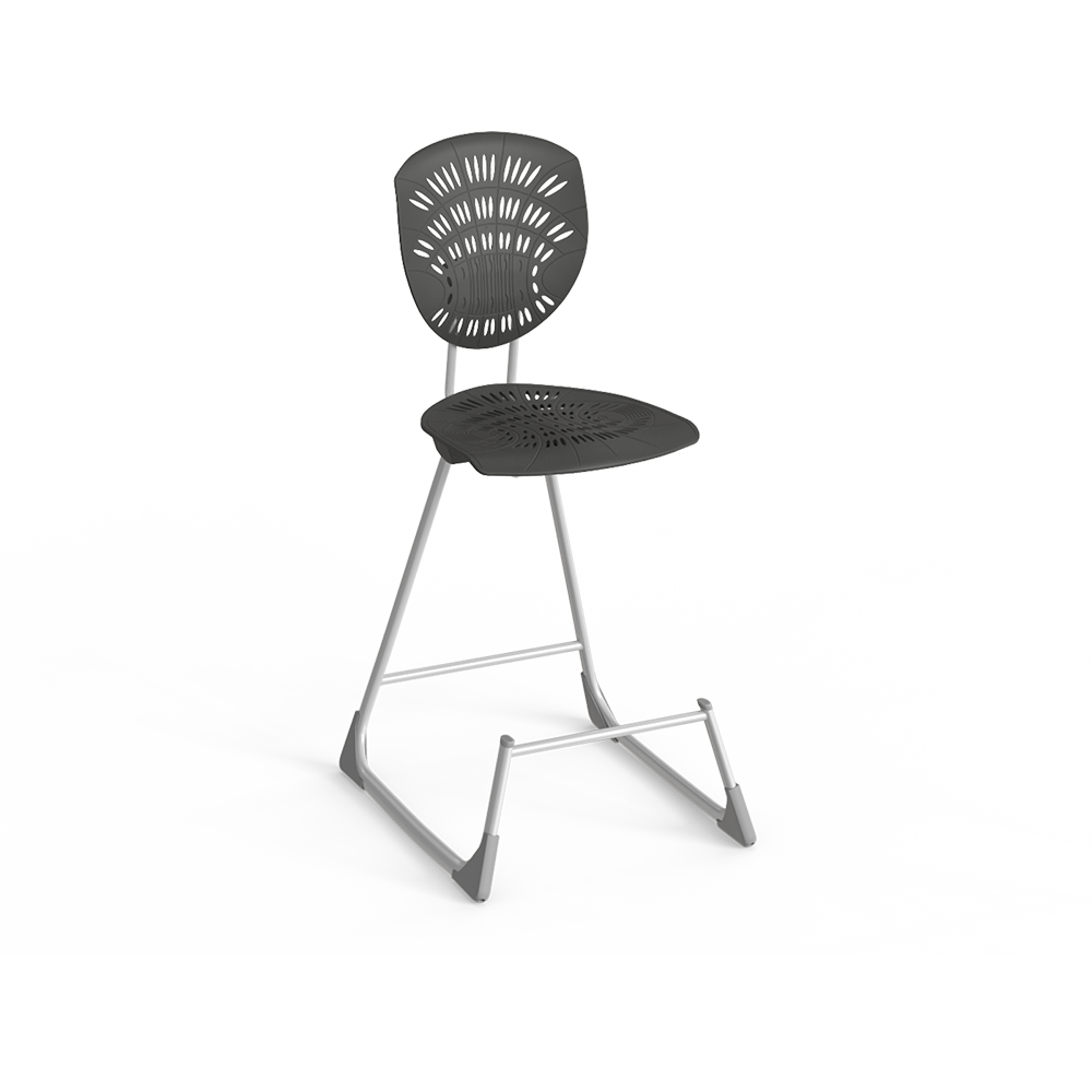 Bodyfurn Lab Stool with Backrest – Black