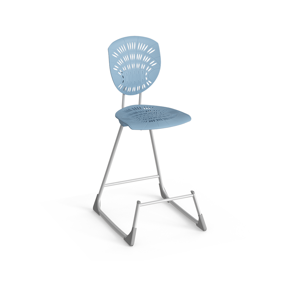 Bodyfurn Lab Stool with Backrest – Light Blue
