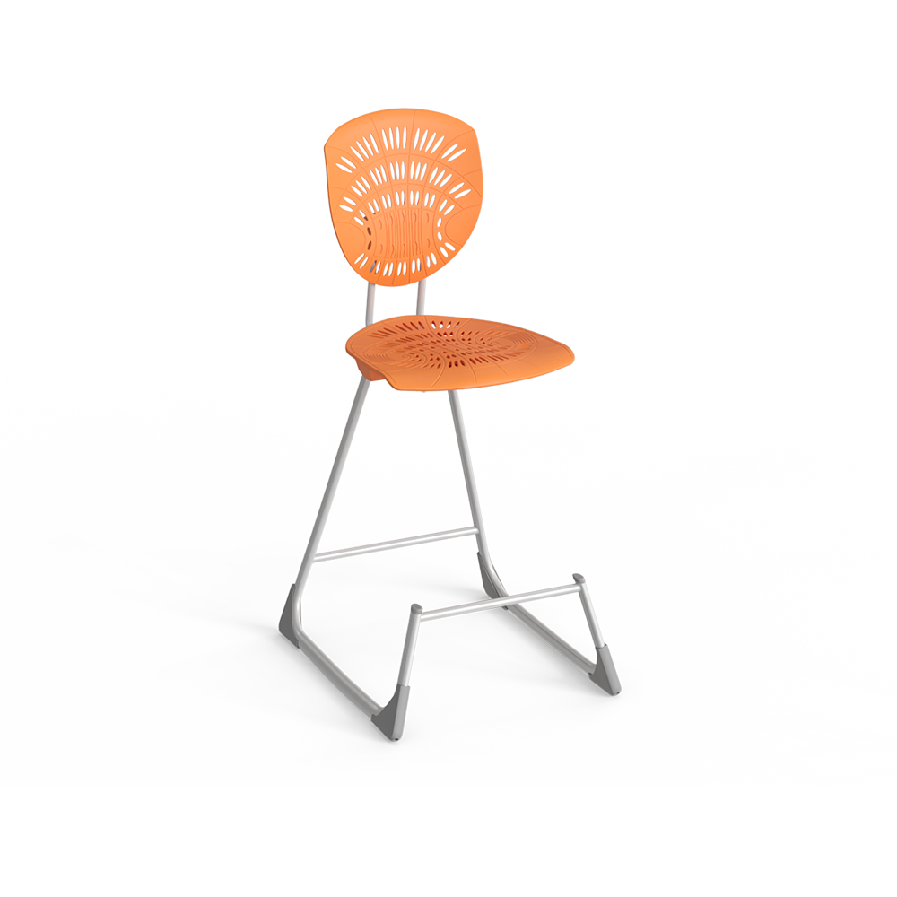 Bodyfurn Lab Stool with Backrest – Orange