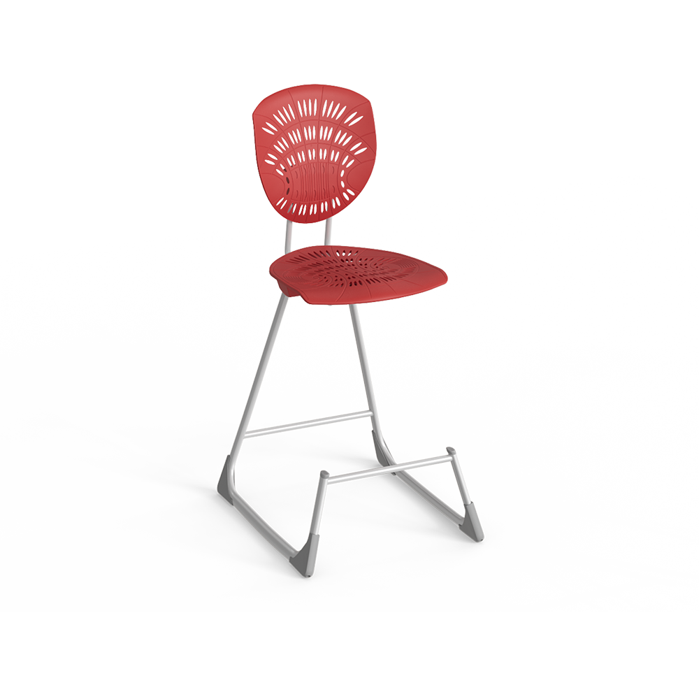 Bodyfurn Lab Stool with Backrest – Red